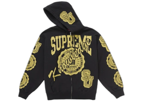 Supreme Knowledge Reigns Zip Up Hooded Sweatshirt Black