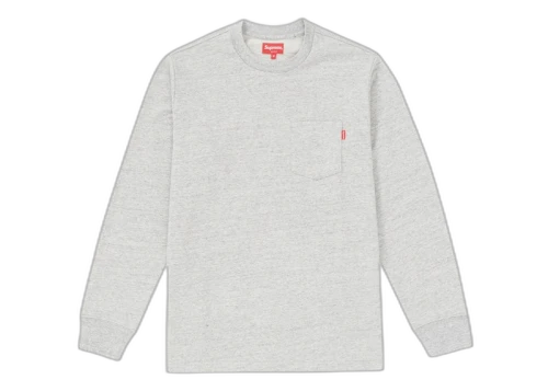 Supreme L/S Pocket Tee (FW18) Heather Grey