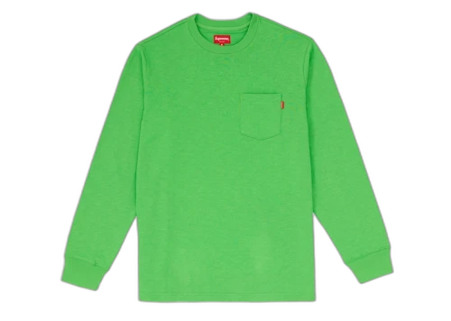 Supreme L/S Pocket Tee (FW18) Lime