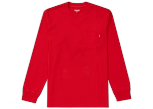 Supreme L/S Pocket Tee Red
