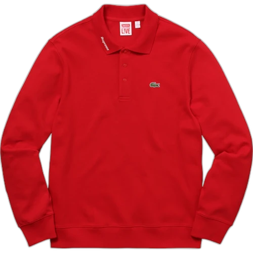 Supreme Lacoste LS Jersey Polo Red