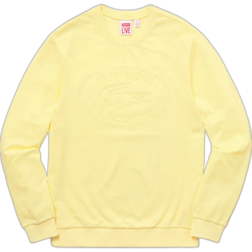 Supreme Lacoste Pique Crewneck Light Yellow