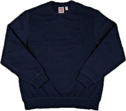 Supreme Lacoste Pique Crewneck Navy