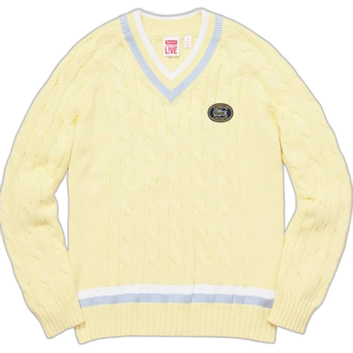Supreme Lacoste Tennis Sweater Light Yellow