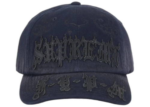 Supreme Leather Applique 6-Panel Navy