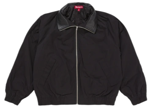 Supreme Leather Collar Utility Jacket (SS25) Black