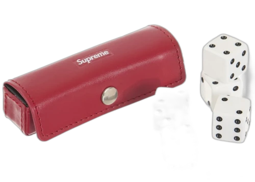 Supreme Leather Dice Set Red