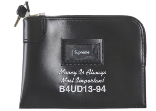 Supreme Leather Money Bag (FW25) Black