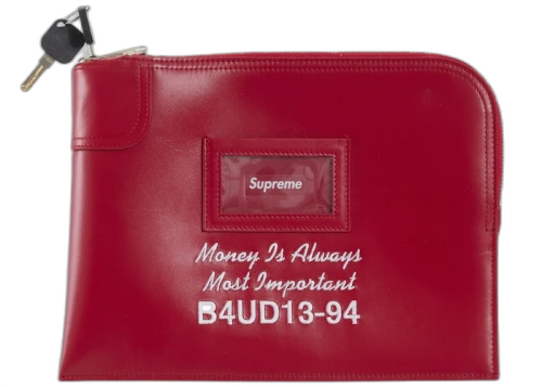 Supreme Leather Money Bag (FW25) Red