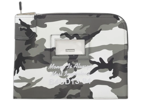 Supreme Leather Money Bag Snow Camo