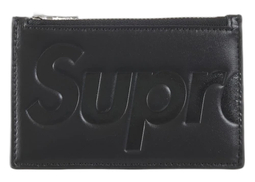 Supreme Leather Zip Card Holder (FW25) Black