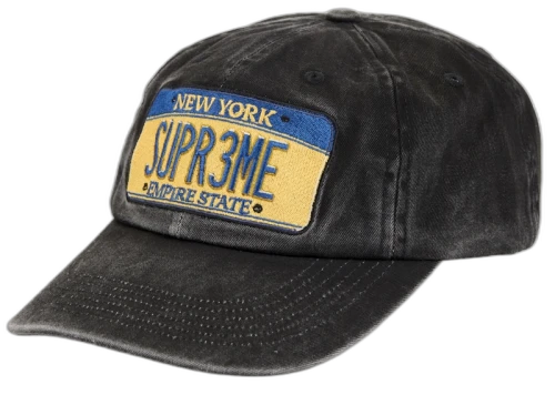 Supreme License Plate 6-Panel (FW25) Black