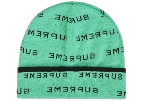 Supreme Logo Repeat Beanie Mint
