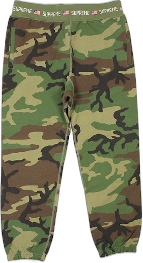 Supreme Logo Rib Sweatpants Camo
