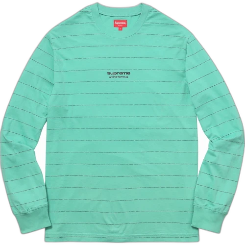 Supreme Logo Stripe L/S Top Green