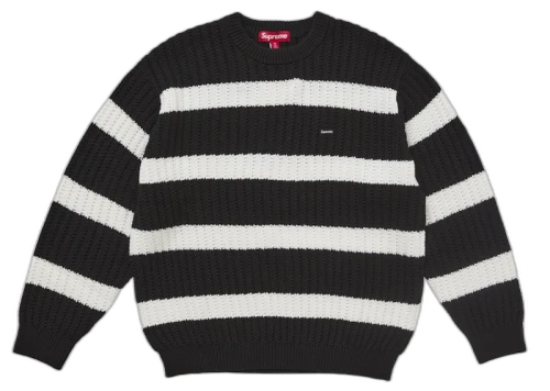 Supreme Loose Gauge Stripe Small Box Sweater Black