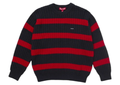 Supreme Loose Gauge Stripe Small Box Sweater Navy