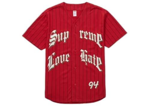Supreme Love Hate Baseball Jersey Red