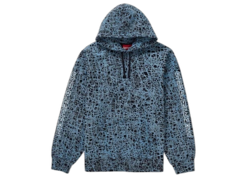 Supreme Marble Hooded Sweatshirt Blue