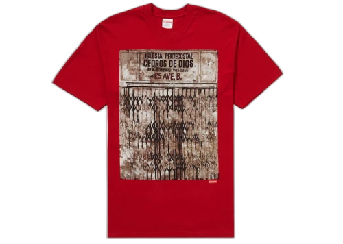 Supreme Martin Wong Iglesia Pentecostal Tee Red