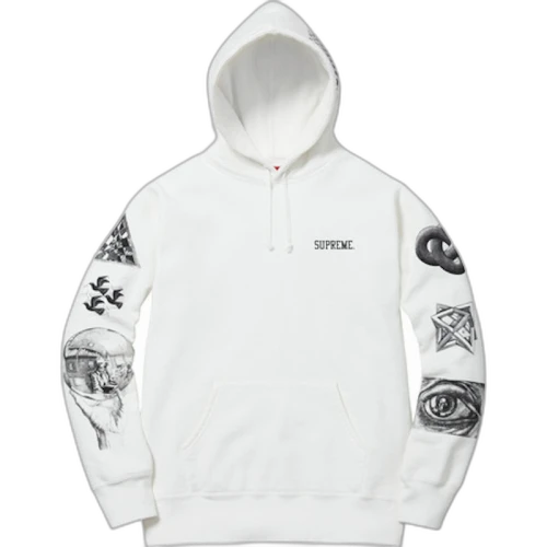 Supreme MC Escher Hoodie White