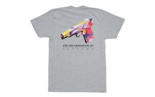 Supreme Mendini Gun Tee Heather Grey