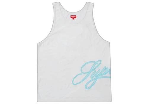 Supreme Mesh Script Tank Top White