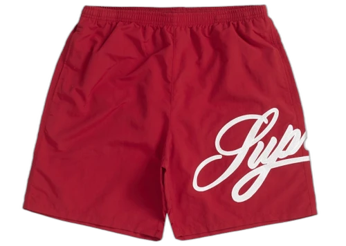 Supreme Mesh Script Water Short Red