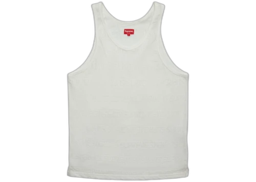 Supreme Mesh Stripe Tank Top White