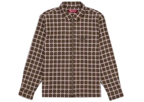 Supreme Metallic Plaid Zip Up Shirt Multicolor