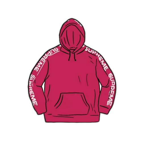 Supreme Metallic Rib Hooded Sweatshirt Fuschia