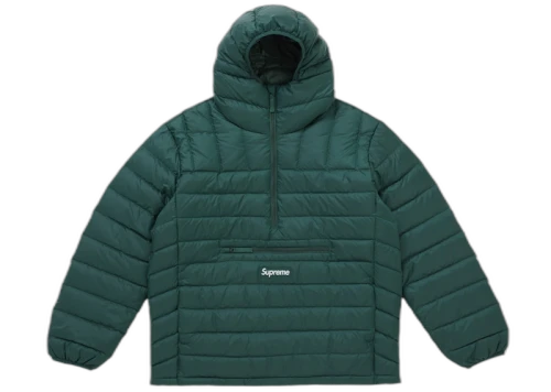 Supreme Micro Down Half Zip Hooded Pullover (FW25) Dark Green