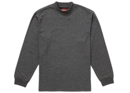 Supreme Micro Stripe Mock Neck Black