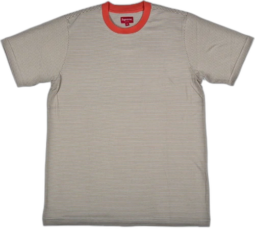 Supreme Micro Stripe Tee Tan