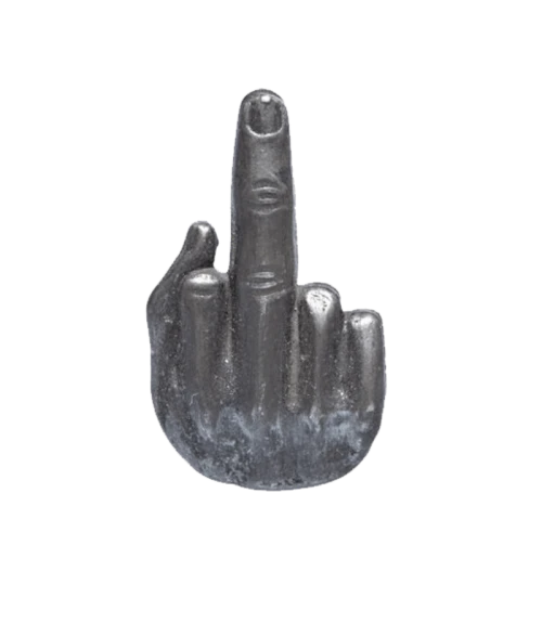 Supreme Middle Finger Pin Silver