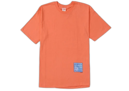Supreme Middle Finger to the World Tee Neon Orange