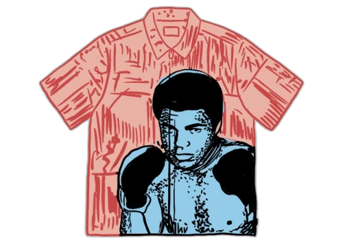 Supreme Muhammad Ali Zip Up S/S Shirt Red