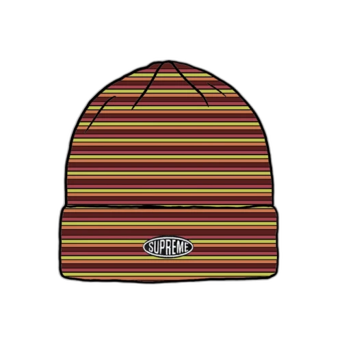 Supreme Multi Stripe Beanie (FW20) Red