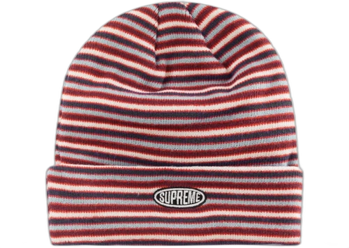 Supreme Multi Stripe Beanie (FW22) Red