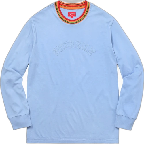 Supreme Multicolor Striped Rib L/S Top Light Blue