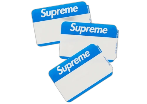 Supreme Name Badge Stickers (Pack of 100) Blue