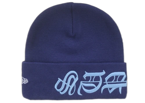 Supreme New Era Blackletter Beanie Washed Navy