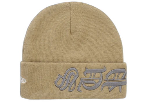 Supreme New Era Blackletter Beanie Tan