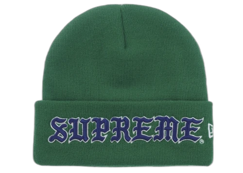 Supreme New Era Old English Beanie Green