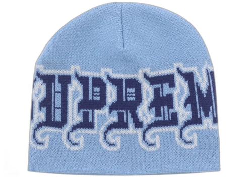 Supreme New Era Outline Beanie Light Blue
