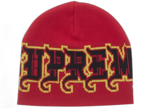 Supreme New Era Outline Beanie Red