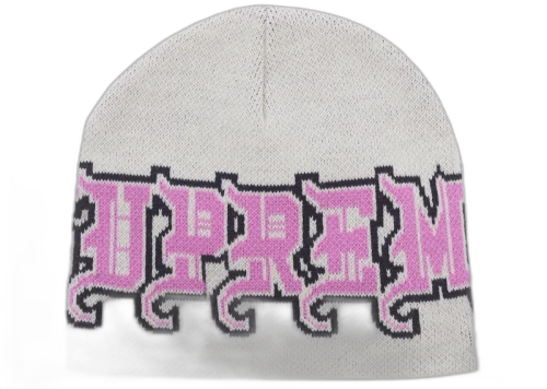 Supreme New Era Outline Beanie White
