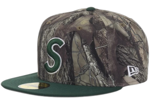 Supreme New Era Reaper S Logo 59Fifty Fitted Hat Woodland Camo