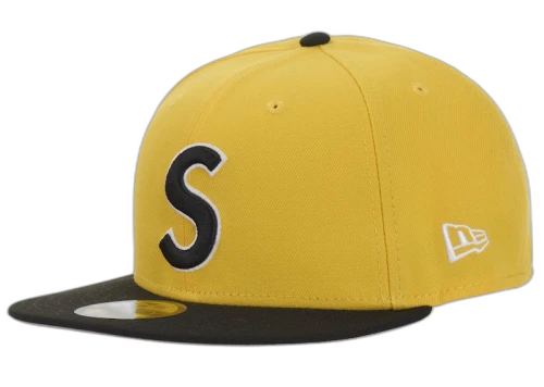 Supreme New Era Reaper S Logo 59Fifty Fitted Hat Yellow
