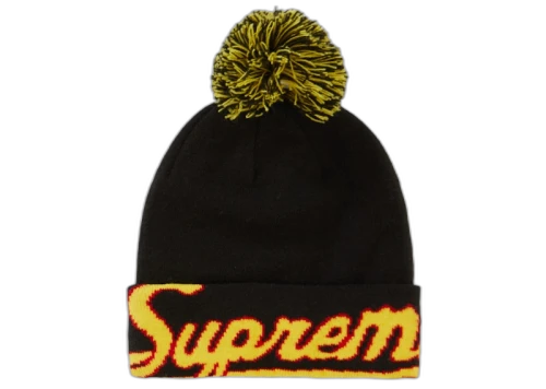 Supreme New Era Script Cuff Beanie Black